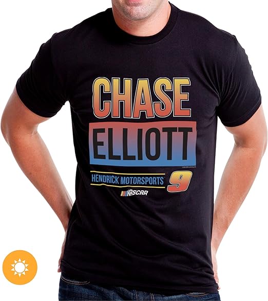 NASCAR Mens Classic Crew Tee - Chase Elliot - 3 Black par DelSol pour homme - T-shirt 1 pièce (3XL)