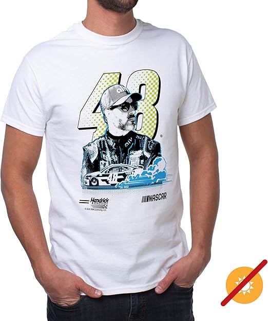 NASCAR Mens Classic Crew Tee - Jimmie Johnson - 4 White par DelSol pour homme - 1 T-shirt (XL)