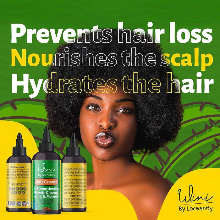 Wini by Locsanity Loose Natural Haircare Bundle for Healthy, Moisturized Hair - Pomade, Growth Oil, Jamaican Castor oil, Coconut Oil, Jojoba Oil, Argan Oil