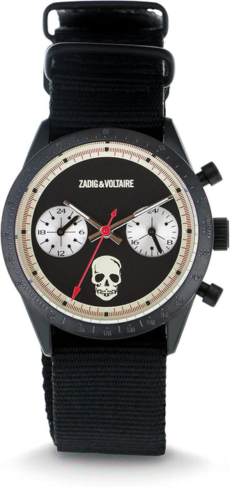 Montre ZVM108 avec bracelet en nylon noir par Zadig &amp; Voltaire pour unisexe - 1 montre