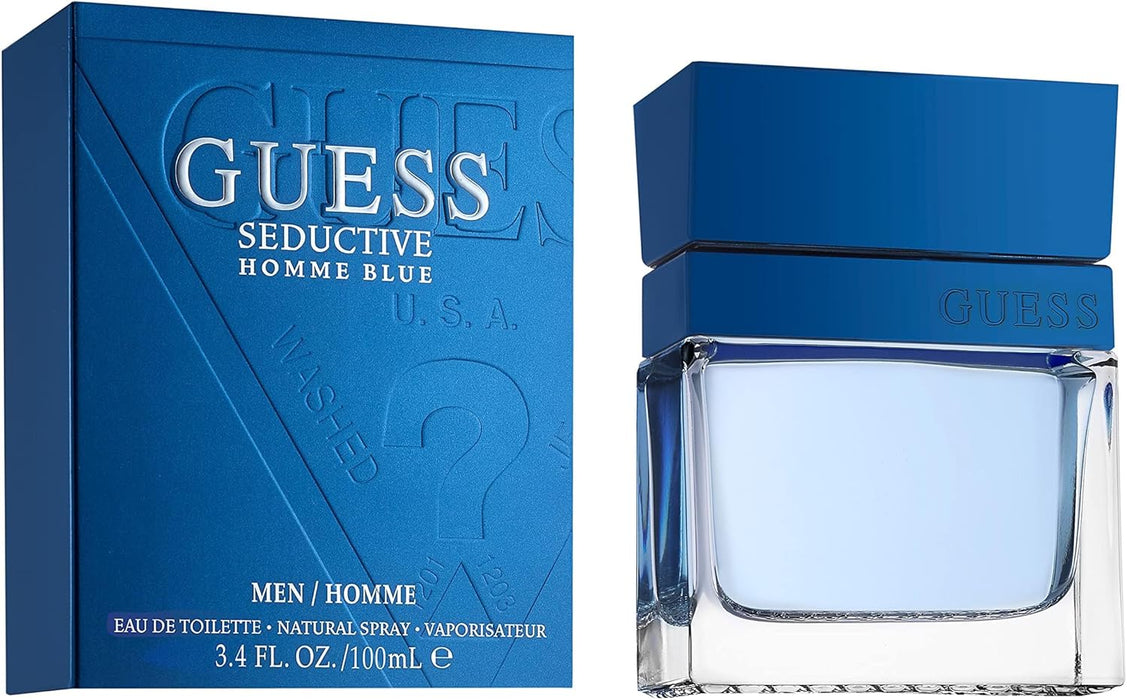 Guess Seduction Homme Blue de Guess para hombres - EDT en aerosol de 3.4 oz (sin caja)