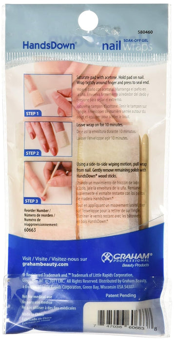 Handsdown Soak-Off Gel Nail Wraps Sac de 10 ct