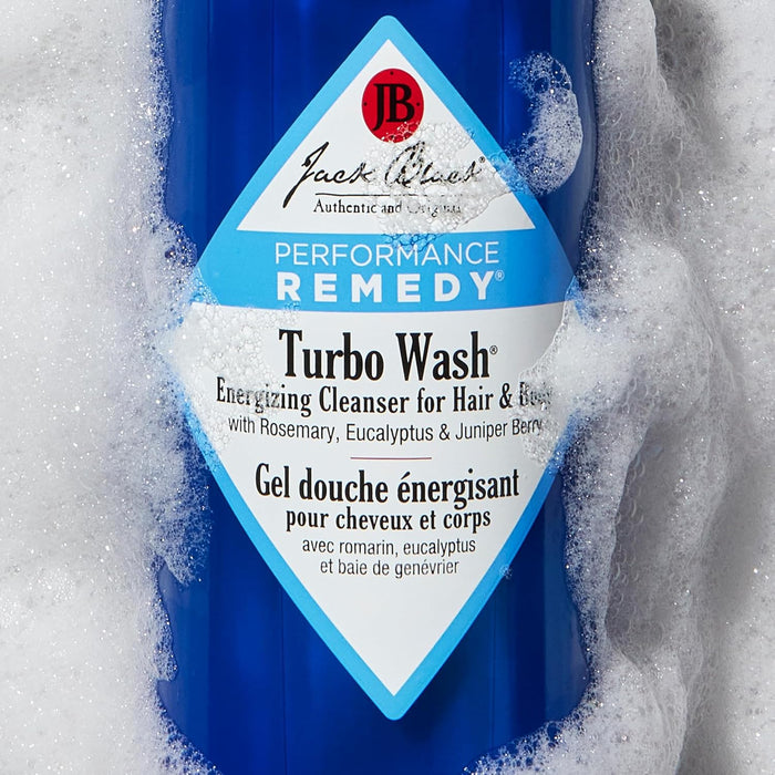 Limpiador energizante Turbo Wash para cabello y cuerpo de Jack Black para hombres - Gel de baño de 10 oz