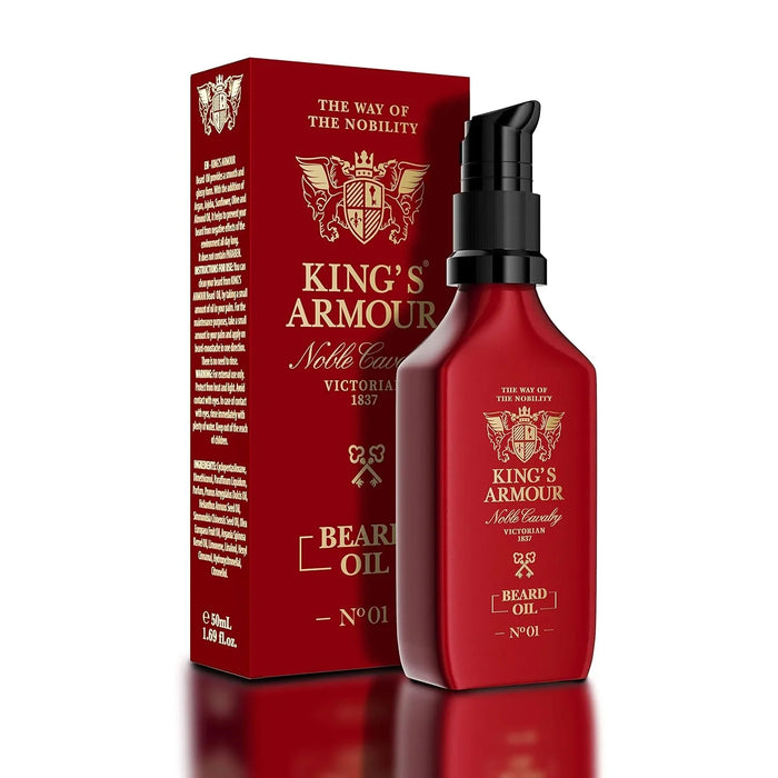 King’s Armour Beard Oil (1.69 oz) – Softens, Strengthens, Grows and Grooms – Unique Oils of Jojoba, Argan, and Sweet Almond – Refreshes All Day Long with Its Magical Scent