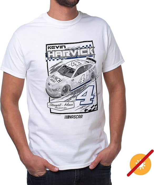 NASCAR Mens Classic Crew Tee - Kevin Harvick - 1 White par DelSol pour homme - 1 T-shirt (2XL)