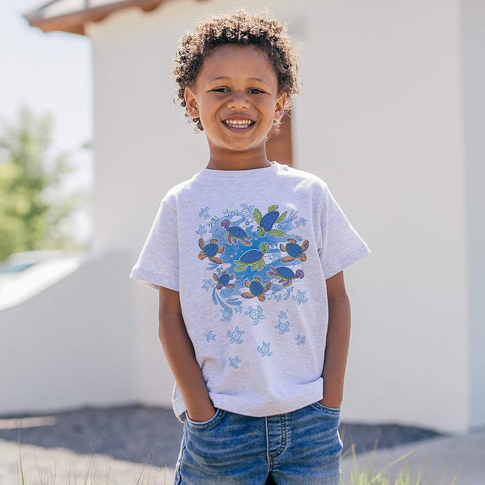 T-shirt ras du cou pour enfants - Turtle Time - Ash par DelSol pour enfants - T-shirt 1 pièce (3T)