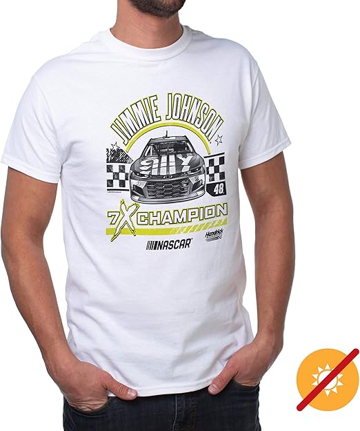 NASCAR Mens Classic Crew Tee - Jimmie Johnson - 9 White par DelSol pour homme - 1 T-shirt (M)