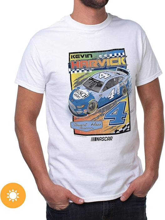 NASCAR Mens Classic Crew Tee - Kevin Harvick - 1 White par DelSol pour homme - 1 T-shirt (2XL)