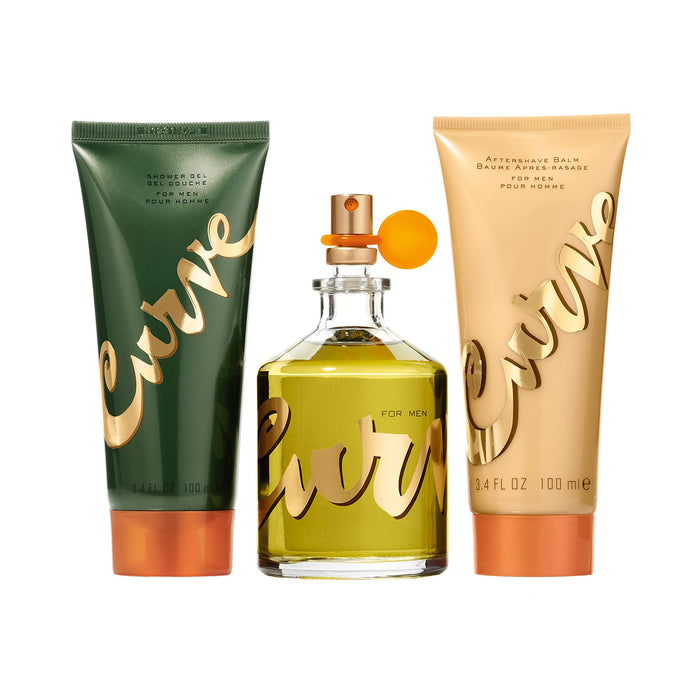 Curve by Liz Claiborne for Men - 4 Pc Gift Set 4.2oz EDC Spray, 0.25oz EDC Splash, 3.4oz After Shave Balm, 3.4oz Shower Gel