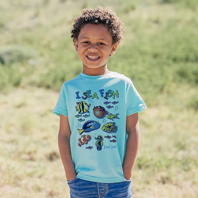 T-shirt ras du cou pour enfants - I Sea Fish - Chill by DelSol pour enfants - T-shirt 1 pièce (2T)