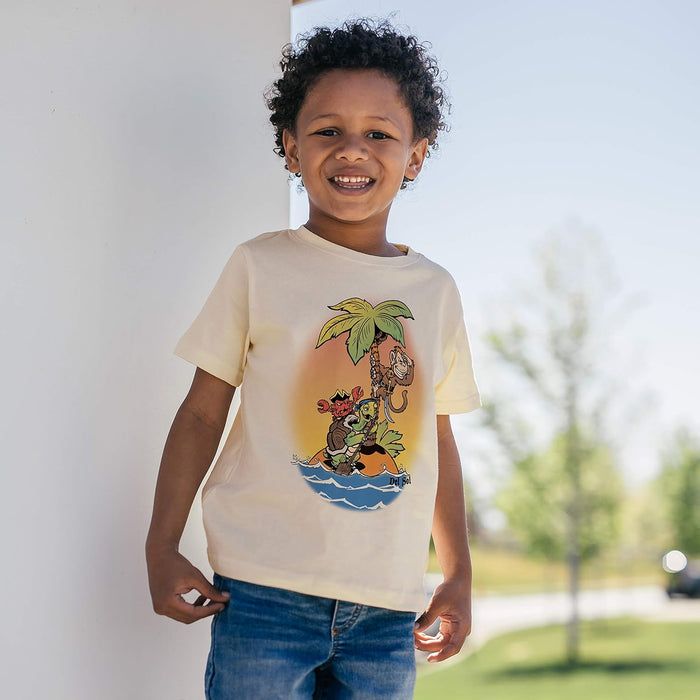 Kids Crew Tee - Pirate Trio - Beige by DelSol for Kids - 1 Pc T-Shirt (3T)