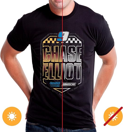 NASCAR Mens Classic Crew Tee - Chase Elliot - 7 Black par DelSol pour homme - 1 T-shirt (L)