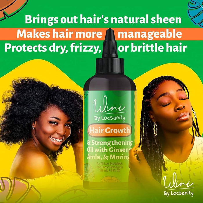 Wini by Locsanity Loose Natural Haircare Bundle for Healthy, Moisturized Hair - Pomade, Growth Oil, Jamaican Castor oil, Coconut Oil, Jojoba Oil, Argan Oil