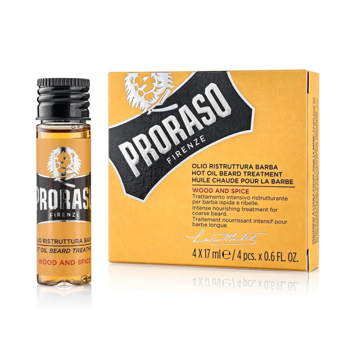 Proraso Hot Oil Beard Treatment, Wood & Spice 4x0.6 oz