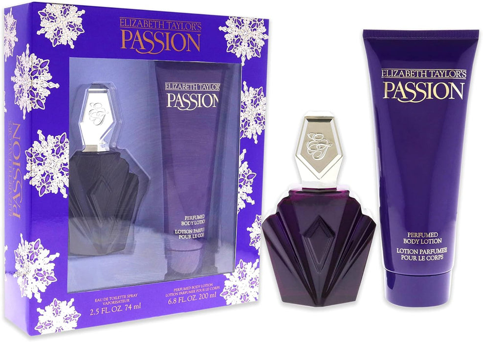 Passion by Elizabeth Taylor for Women - 2 Pc Gift Set 2.5oz EDT Spray, 6.8oz Perfumed Body Lotion