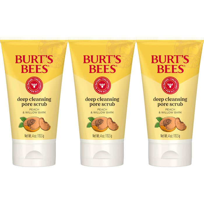 Gommage profond des pores à l'écorce de pêche et de saule par Burts Bees pour femme - Gommage 4 oz - Paquet de 6