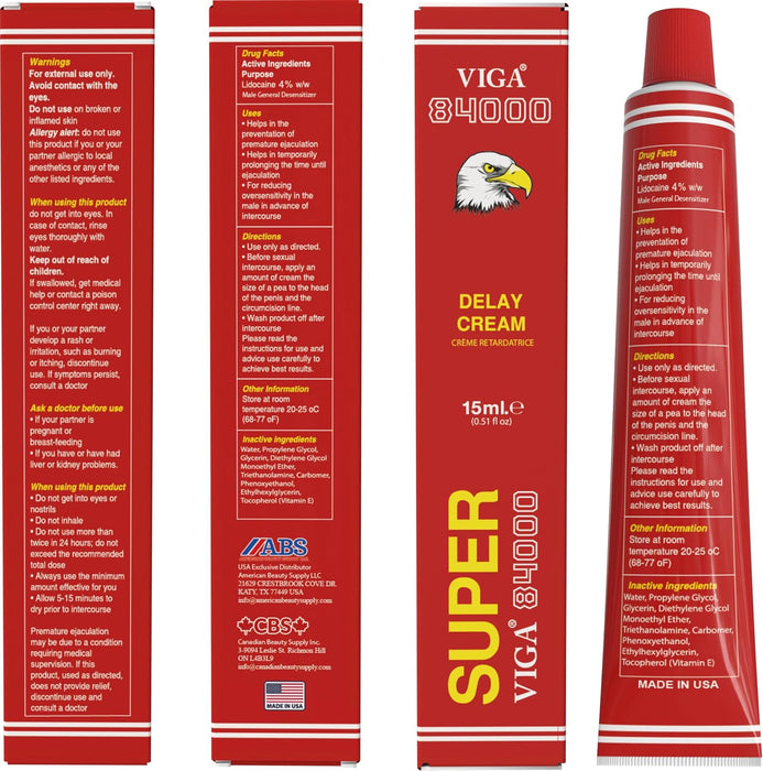 Super Viga 840000 Delay Cream for Men - Desensitizing Formula