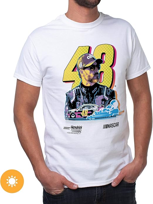 NASCAR Mens Classic Crew Tee - Jimmie Johnson - 4 White par DelSol pour homme - 1 T-shirt (XL)