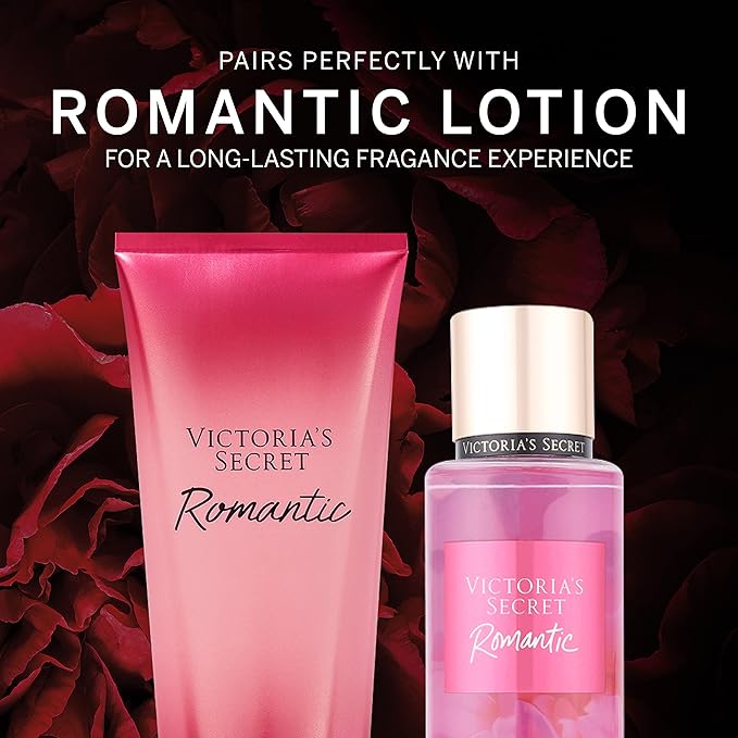 Bruma de fragancia romántica de Victorias Secret para mujeres - Bruma de fragancia romántica de 8.4 oz - Paquete de 3