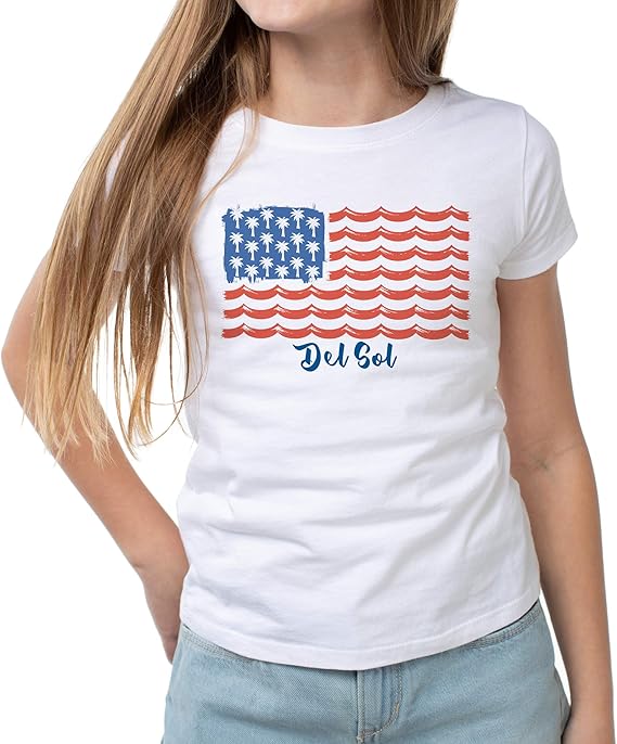 T-shirt ras du cou pour enfants - Tropical Americana par DelSol pour enfants - T-shirt 1 pièce (YS)