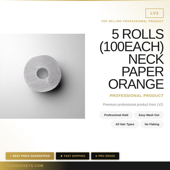 LV3 5 ROLLS (100EACH) NECK PAPER ORANGE