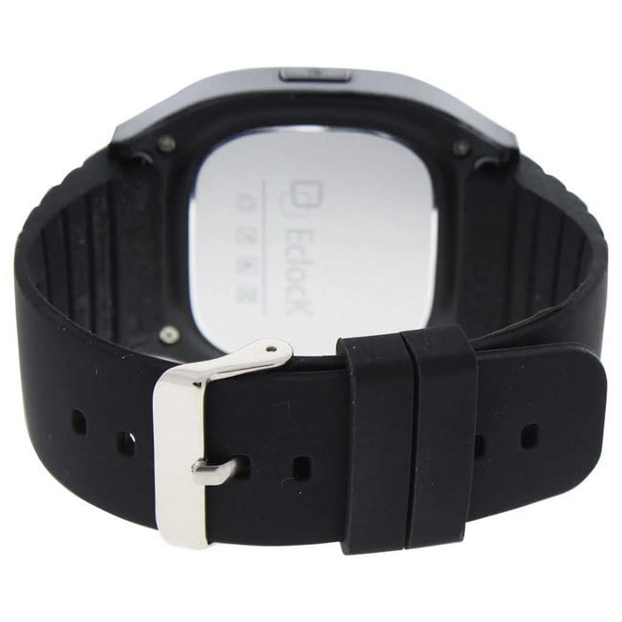 EK-B3 Montre Connectee Black Silicone Strap Smart Watch by Eclock for Men - 1 Pc Watch