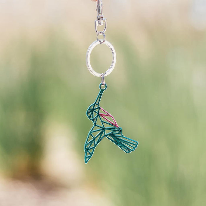 Color-Changing Key Chain Metal Hummingbird - Green by DelSol for Women - 1 Pc Keychain - Pack of 2