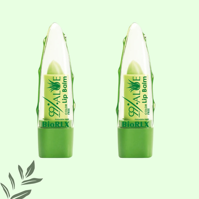 BioRLX 99% Purity Aloe Vera Color Free and Paraben Free Lip Balm (Multipack)