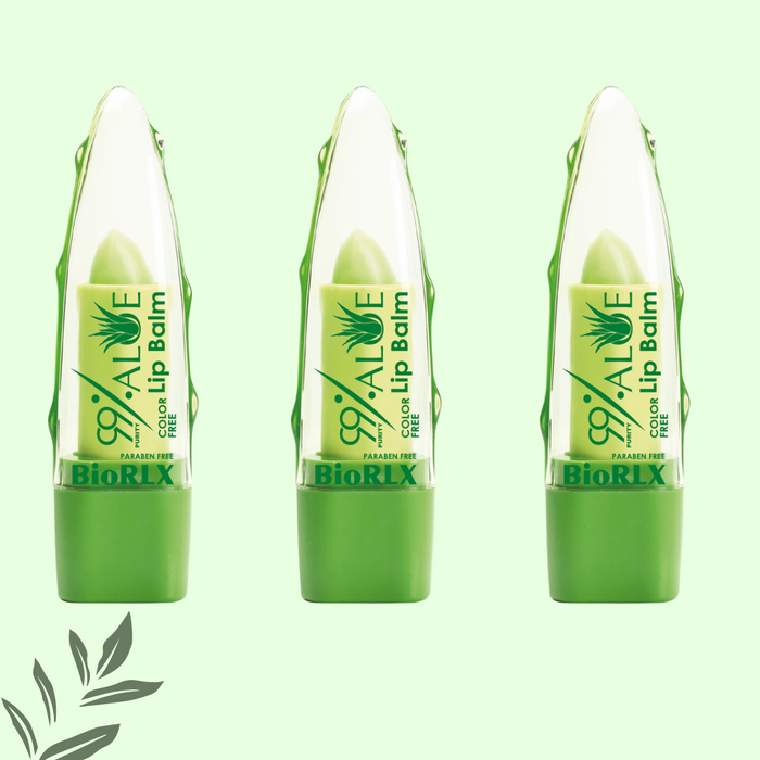 BioRLX 99% Purity Aloe Vera Color Free and Paraben Free Lip Balm (Multipack)