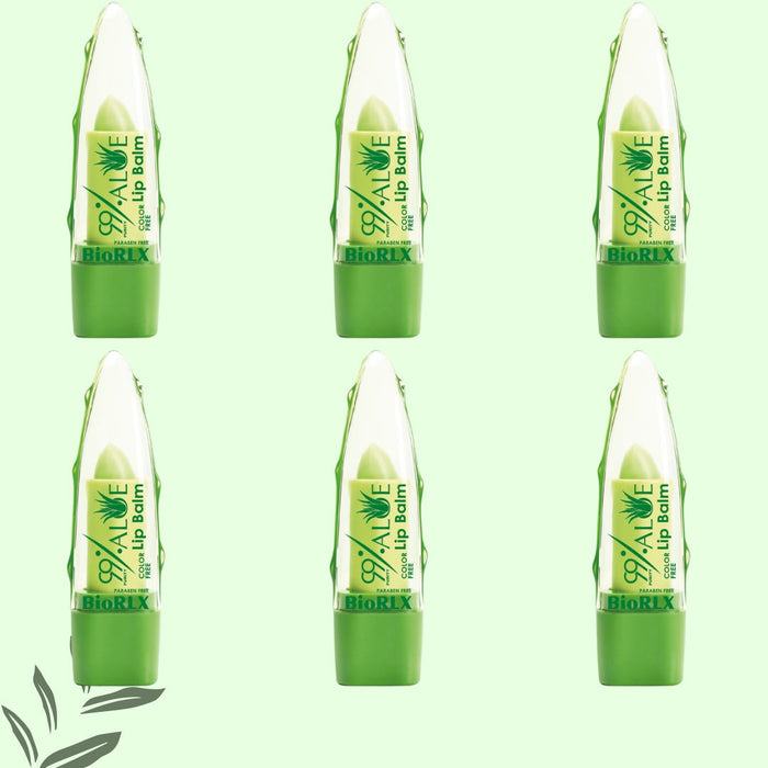 BioRLX 99% Purity Aloe Vera Color Free and Paraben Free Lip Balm (Multipack)