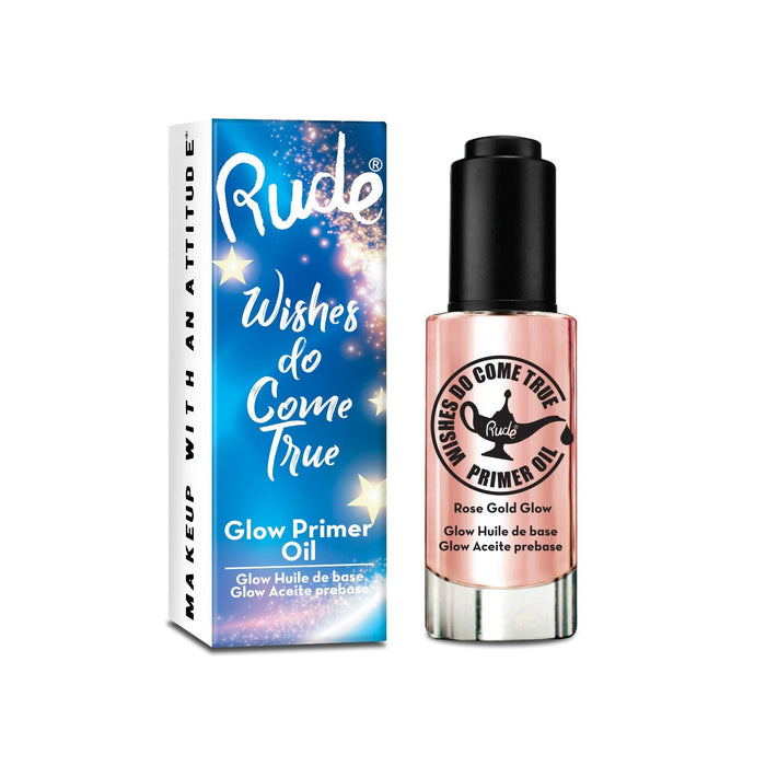 RUDE Wishes Do Come True Glow Primer Oil - Or rose, coffret de présentation, 12 pièces
