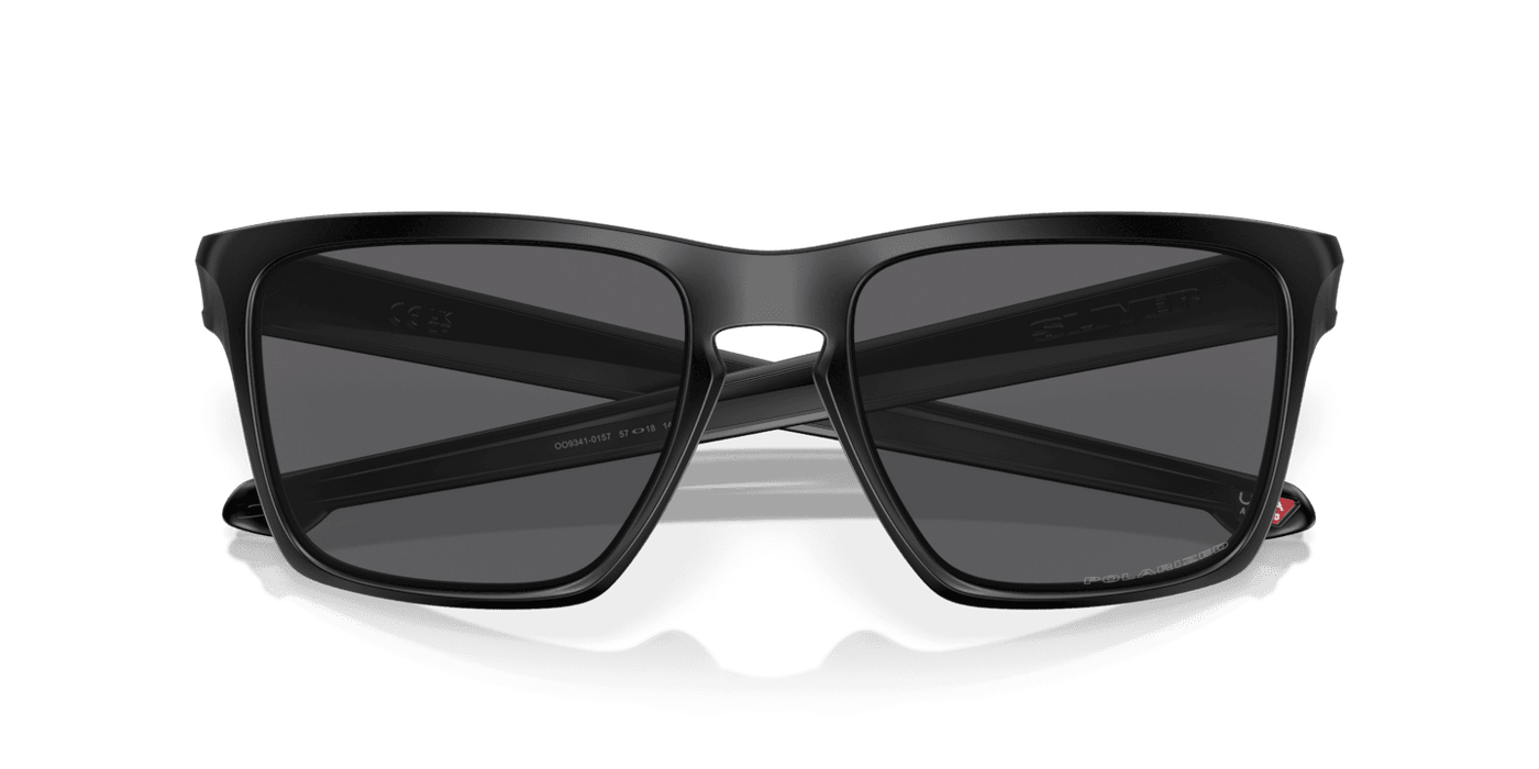 Oakley Sliver OO9341-01 - Matte Black-Grey Polarized by Oakley for Men - 57-18-140 mm Sunglasses