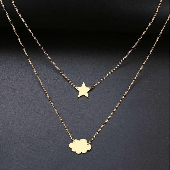 Collar Estrella y Nube - Oro