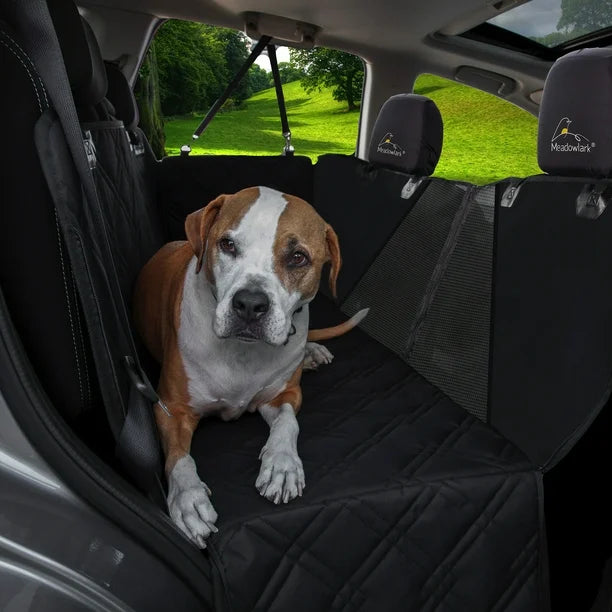 Dog Seat Cover with Mesh Window - Standard Black by Meadowlark for Unisex - 4.4 lb Car Seat Cover