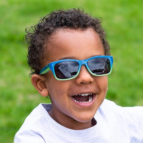 Kids Solize Hello Summer - Bleu et jaune à vert par DelSol pour enfants - 1 lunettes de soleil