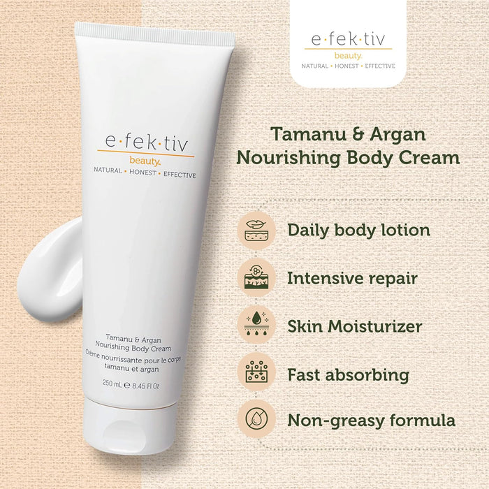 Crème pour le corps nourrissante Tamanu et Argan par e.fek.tiv pour unisexe - Crème pour le corps 8,45 oz