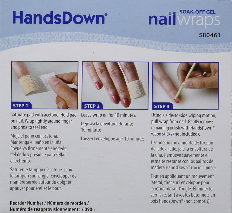 Handsdown Soak-Off Gel Nail Wraps Sac de 100 ct