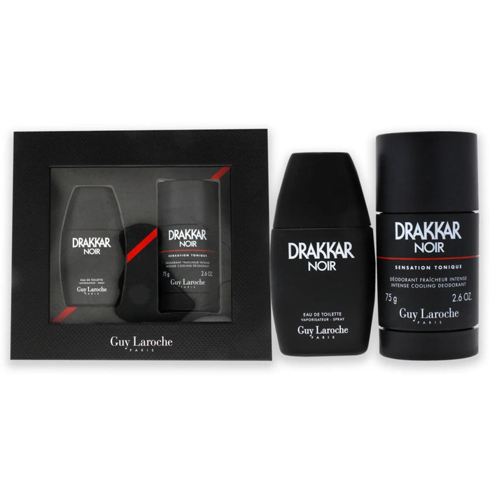 Drakkar Noir by Guy Laroche for Men - 2 pc Gift Set 3.4 oz EDT and 2.5 oz Deodorant Stick