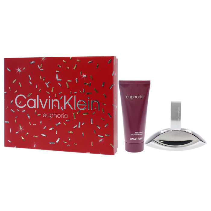 Euphoria de Calvin Klein pour femme - Coffret 2 pièces Spray EDP 1,7 oz, Lotion pour la peau sensuelle 3,4 oz