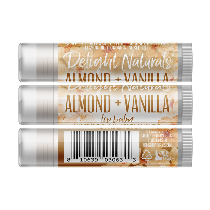 Baume à lèvres amande + vanille - Paquet de trois