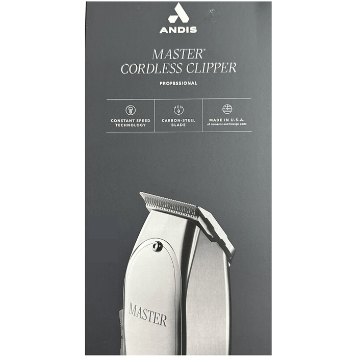 Andis Professional Master Cordless Clipper Lithium Ion Adjustable Blade #12660 & Slimline Pro Li Cordless T-Blade Hair Trimmer D-8 Chrome #32810