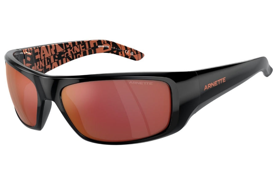 Arnette AN 4182 2189-6Q Hot Shot - Noir brillant-Rouge par Arnette pour Homme - 62-17-130 mm Lunettes de soleil