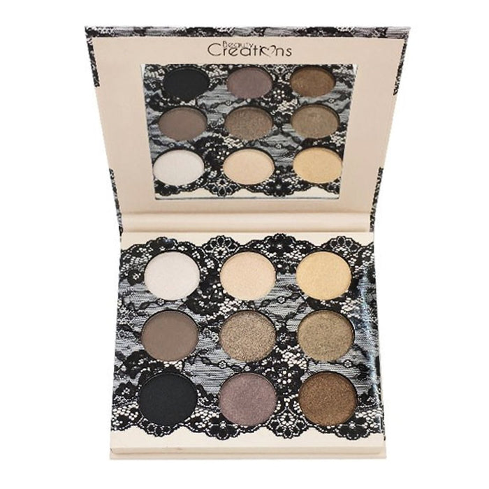 BEAUTY CREACIONES Boudoir Shadows Paleta de sombras de ojos de 9 tonos - B