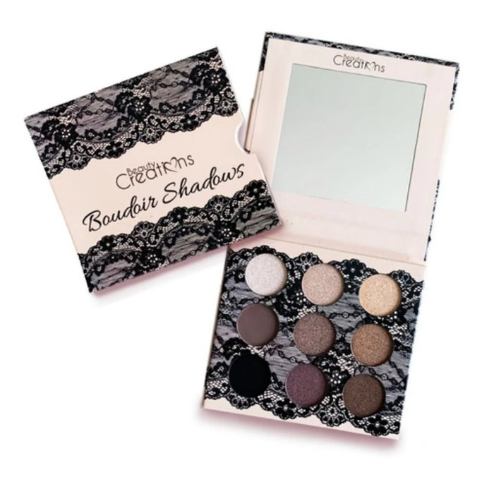 BEAUTY CREACIONES Boudoir Shadows Paleta de sombras de ojos de 9 tonos - B