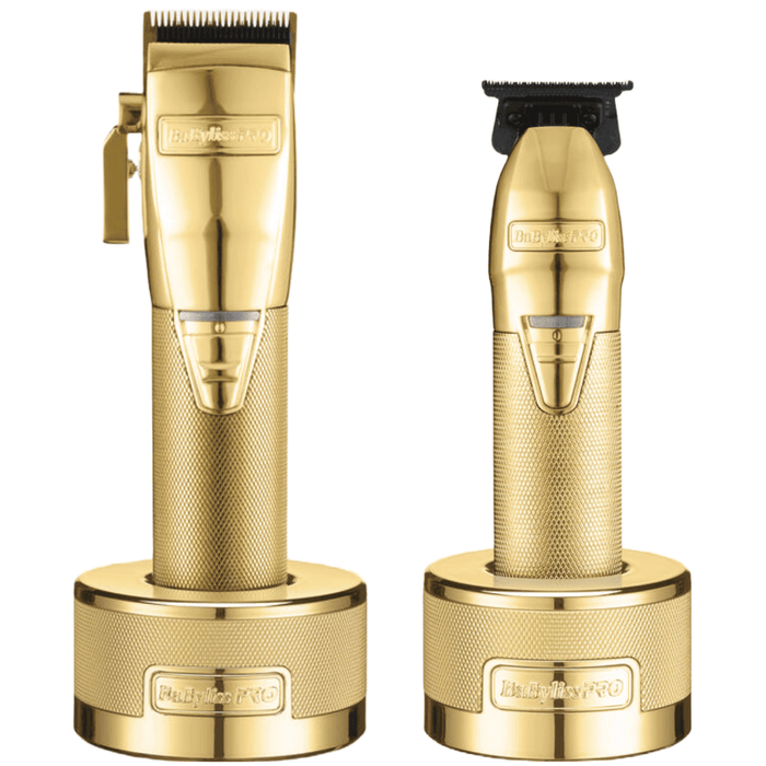 BaBylissPRO Barberology GOLDFX Clipper #FX870G O Recortadora #FX787G + Soporte de base de carga #FX870BASE-G O Conjunto combinado todos juntos