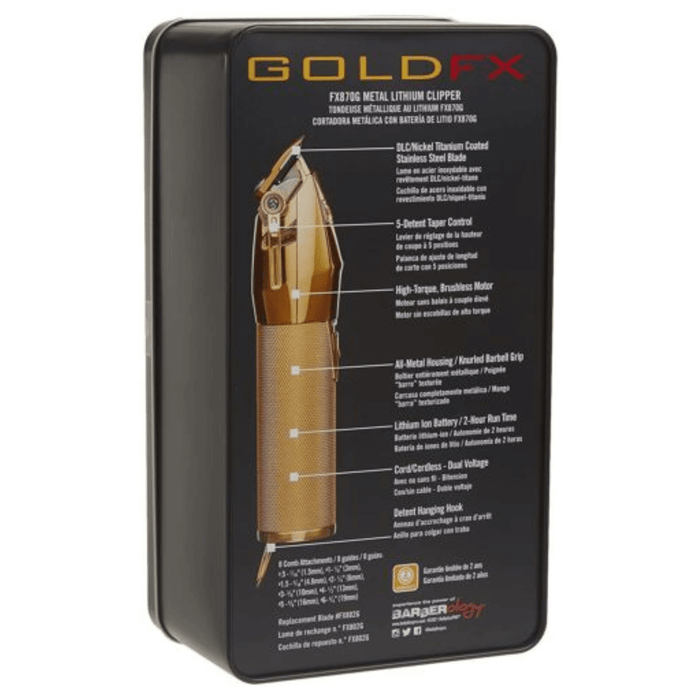 BaBylissPRO Barberología GOLDFX Clipper #FX870G 