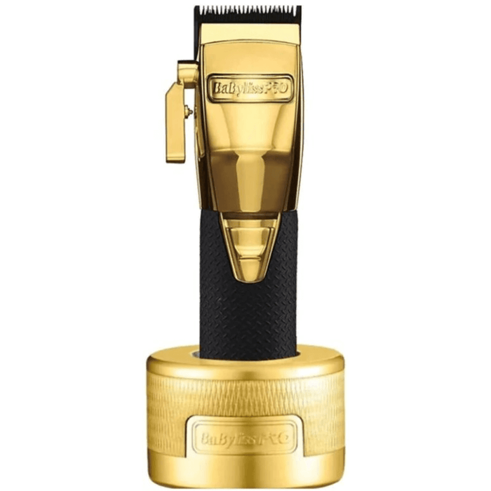 BaBylissPRO GOLDFX Boost+ Metal Lithium Cordless Clipper #FX870GBP OR Trimmer #FX787GBP OR Both With Charging Dock Stands