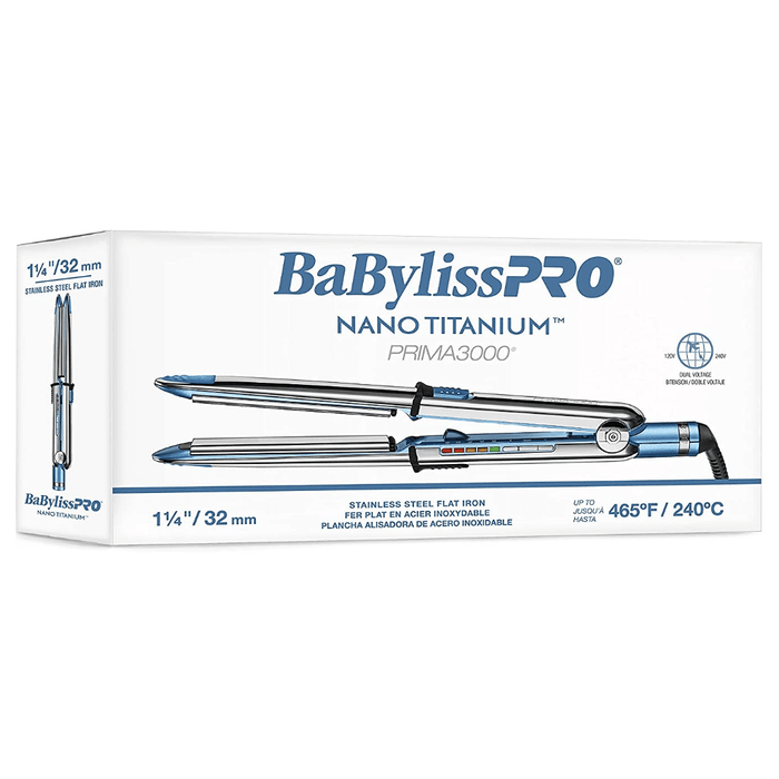 BaBylissPRO Nano Titanum Prima 3000 Plancha alisadora de 1¼" #BNT3000TUC