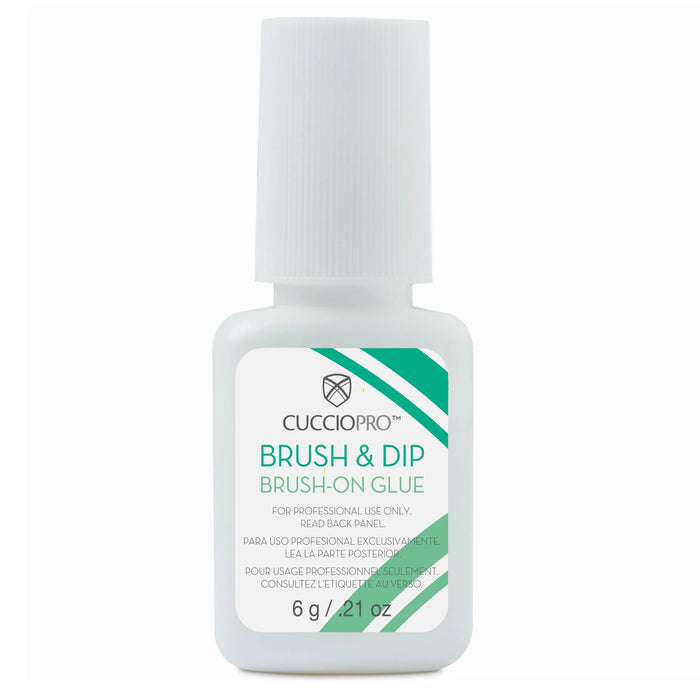 Brush and Dip Brush-On Glue by Cuccio Pro for Women - 0.21 oz Nail Glue