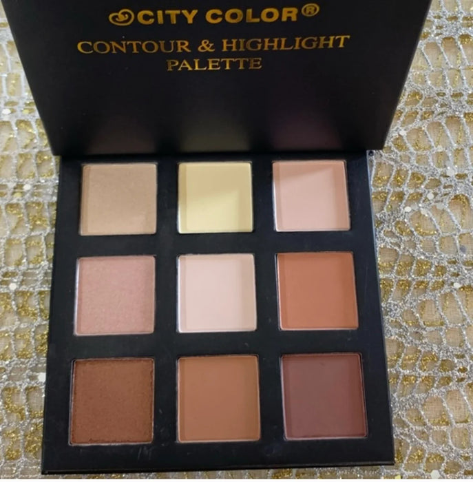 CITY COLOR Contour & Highlight Palette, 9 colors